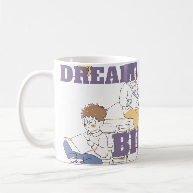 Dröm stort läsning  kaffemugg (Vänster)