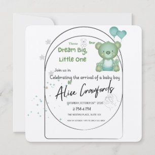Dröm stort lilla en Baby Shower-inbjudan Tedd Inbjudningar