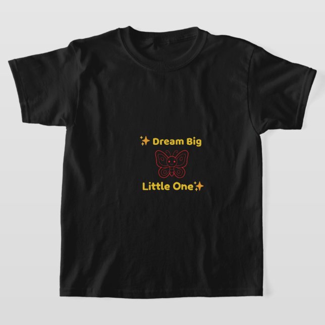 Dröm stort lilla en barns inspirerande t-shirt (Laydown)