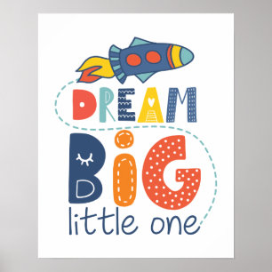 Dröm stort lilla ett raket poster