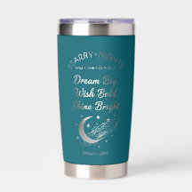 Dröm stort, lysa starkt, teal isolerad tumbler
