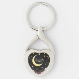 Dröm Stort Måne och Stjärnor Inspirerande Nyckelri Twisted Heart Silverfärgad Nyckelring
