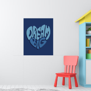 Dröm stort: Mörkt rymdblått citat Poster