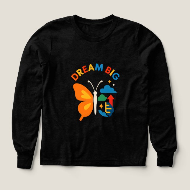 Dröm stort Motivationsfjärilsdesign T Shirt (Design framsida)