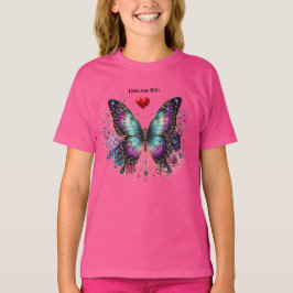 Dröm stort Påfågel Fjäder Cirkel  barn T-Shirt