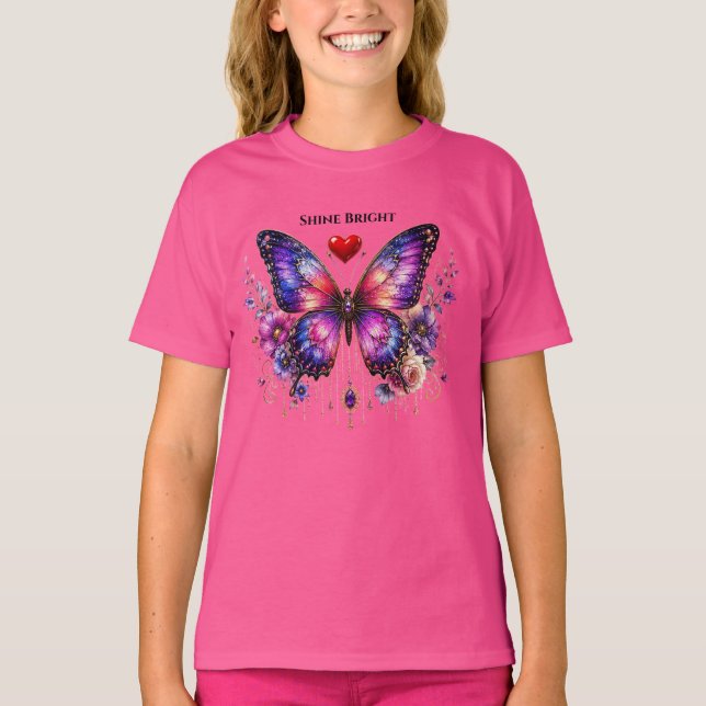 Dröm stort Påfågel Fjäder Cirkel  barn T-Shirt (Framsida)