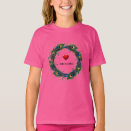 Dröm stort påfågelsfjädercirkel barn T-shirt