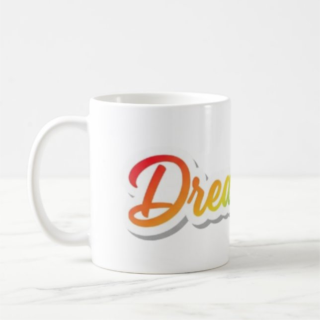Dröm stort regnbågstypografi Motiverande design Kaffemugg (Vänster)