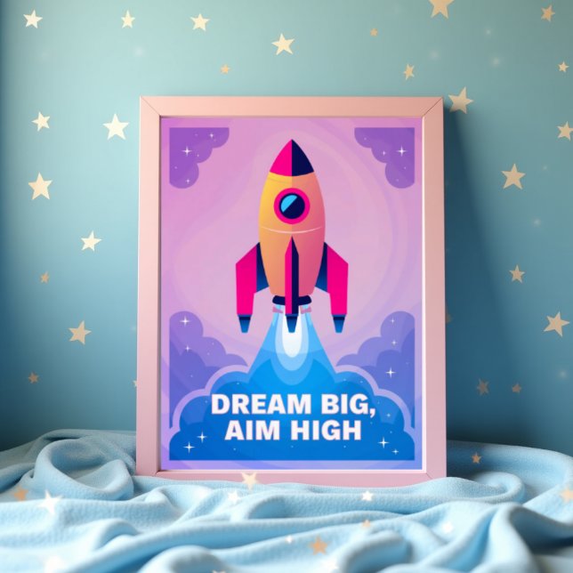 Dröm stort Sikt högt Motiverande Väggkonst för Bar (Dream Big Aim High Motivational Nursery Wall Art)