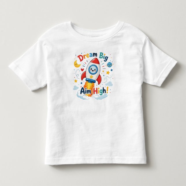 Dröm stort sikta högt rymdraket t shirt (Framsida)