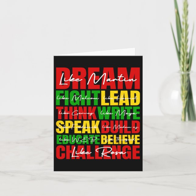 Dröm svarta historiemånaden Juneteenth afroamerika Kort (Framsida)