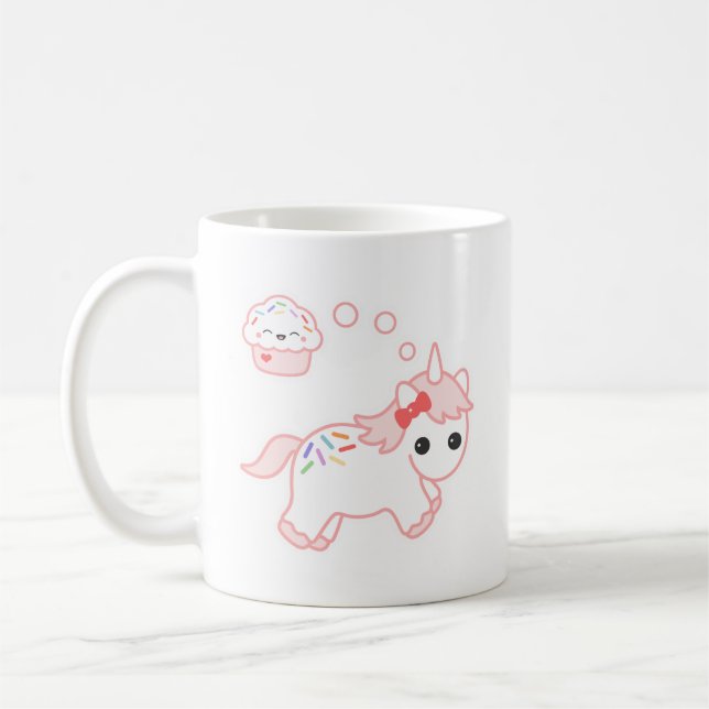 Dröm- Unicorn för muffin Kaffemugg (Vänster)