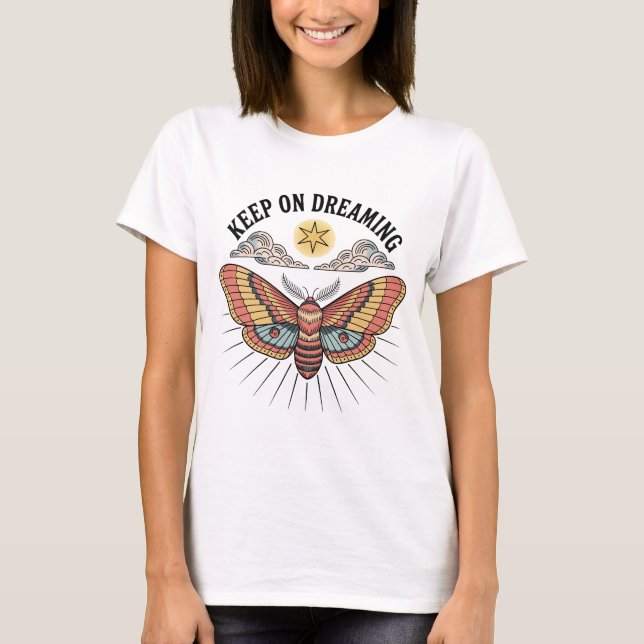 Dröm vidare Moth Celestial T Shirt (Framsida)