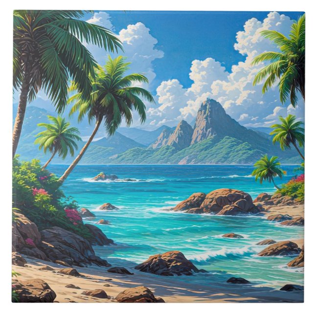 Dröm vidare, Tropiskt Paradis, Kakelplatta (Framsidan)