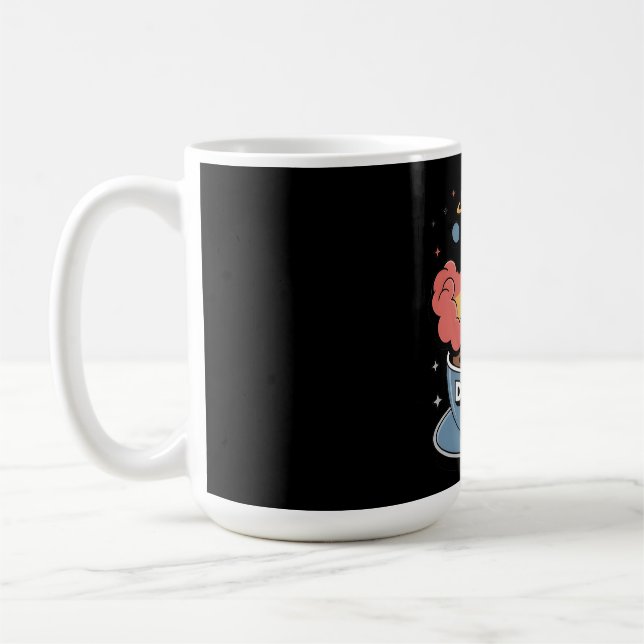 Drömbränsle Grafik: Raket som lyfter från kaffe  Kaffemugg (Vänster)