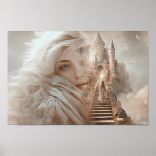 Drömbundet slott och vinter själ plakat poster