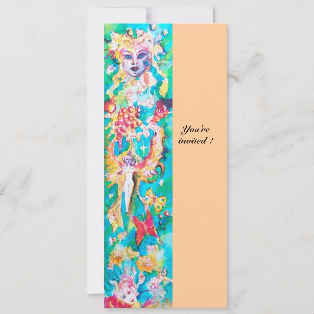 DRÖMDRUVOR rosa blå fuksia vit Inbjudningar (Framsida)