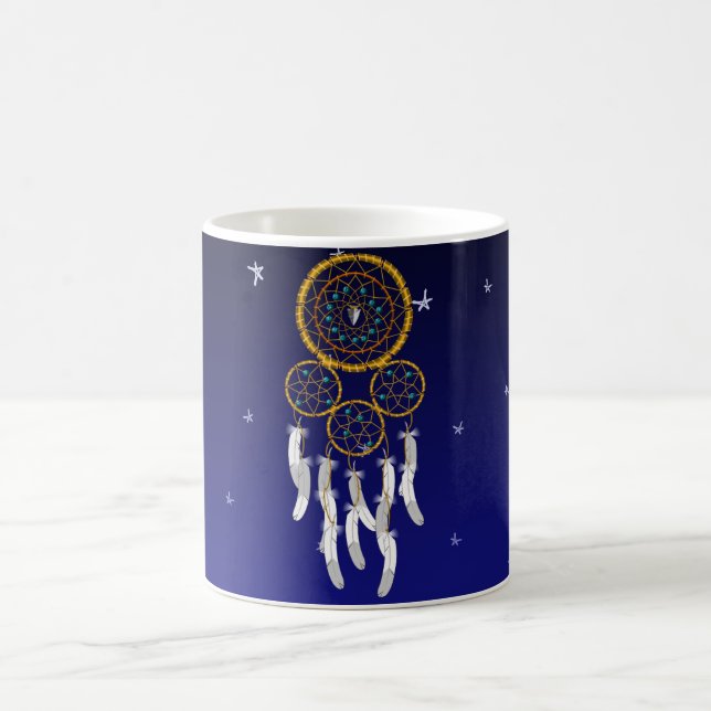 Drömfångare--Blå Turkos Yogamatta Kaffemugg (Center)