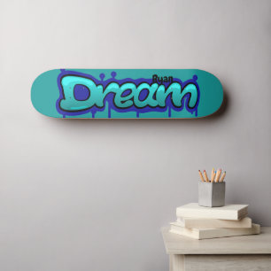 drömgrått stil namn blått mini skateboard bräda 18,5 cm