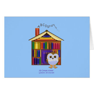 Drömhem - bibliotek! hälsningskort