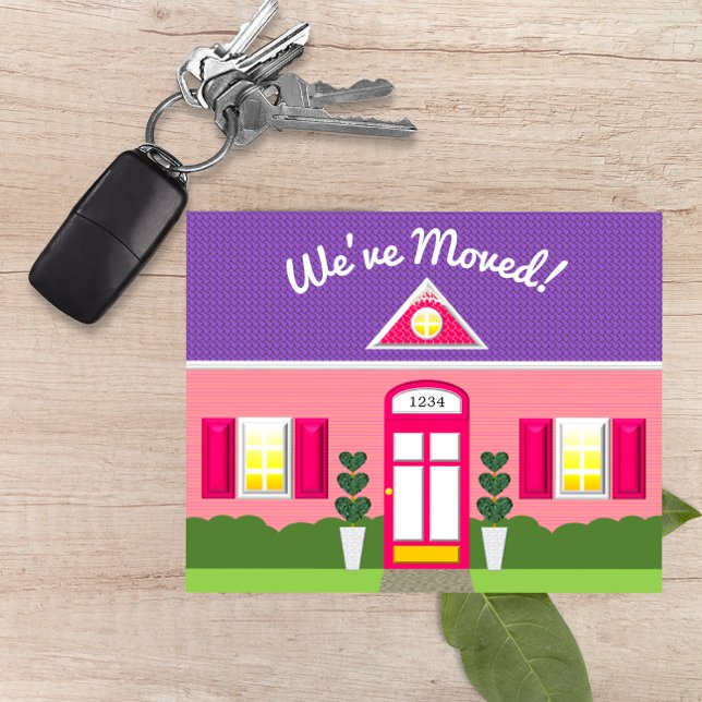 Drömhushus Nytt Adress Korthälsning Meddelande Vykort (Skapare uppladdad)