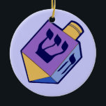 drömidel hängande ornament<br><div class="desc">En 2-sidig ornament för Hanukkah. Ett gammaldags barns leksak. En dröm om blått,  lila,  flotta och guld. Symbol för shin på framsidan av spinning överst.</div>