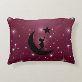 Drömjagaren Söt minimalistisk design med måne och  Prydnadskudde