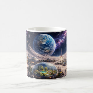 Drömlandschaft Lunar City – Nyckfull månliv Kaffemugg
