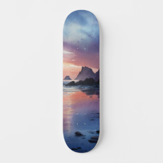 Drömlandskaftendäck vid solnedgång mini skateboard bräda 18,5 cm