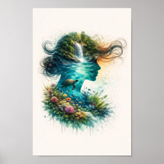 Drömlandskaps Silhuett Serie Poster