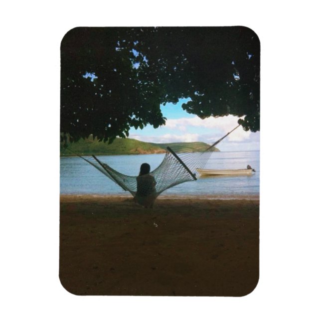 Drömländskt fijianskt strandlandskap magnet (Vertikal)