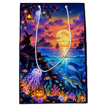 Drömlig Halloween Ocean Dragsäck, Söt Manet