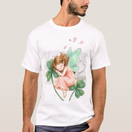 Drömlik älva med klöver magi dansar t shirt