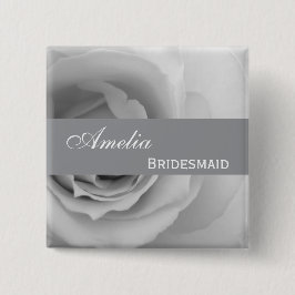 Drömlik brudtärna V0 för namn för silvervit Knapp