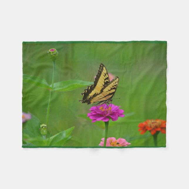 Drömlik fjärilssommar fleecefilt (Framsidan (Horisontell))