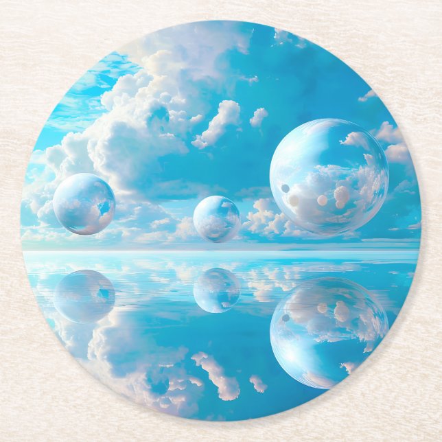 Drömlik himmel Surreal naturlandskap Underlägg Papper Rund (Framsidan)