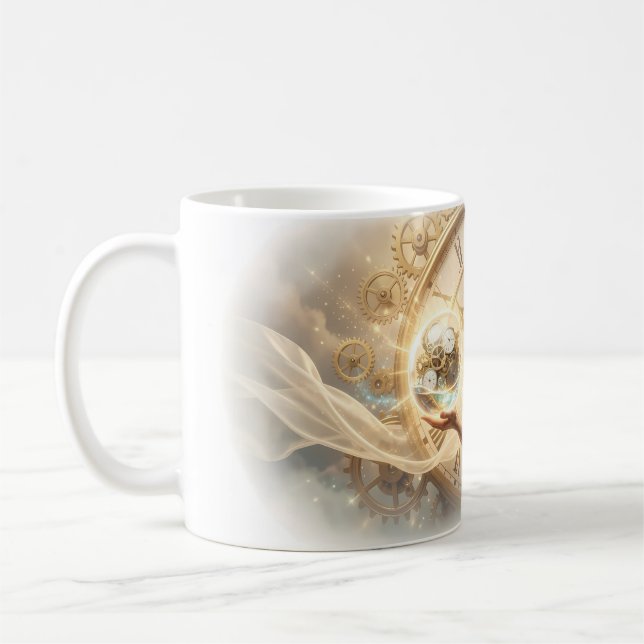 Drömlik klockverksprinsessa porträttmugg kaffemugg (Vänster)