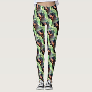 Drömlik målning för DobermanPinscheransikte Leggings