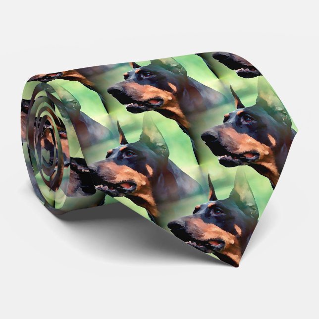 Drömlik målning för DobermanPinscheransikte Slips (Rullad)