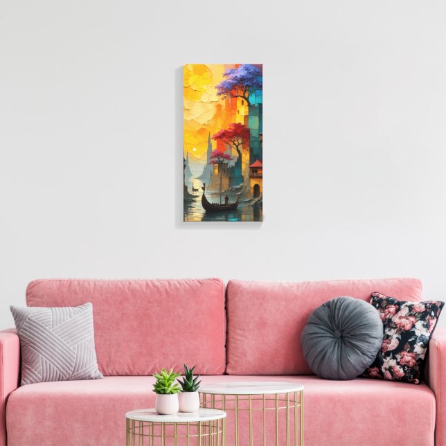 drömlik stadsbild konst vägg ram canvastryck (Insitu (Vardagsrum))