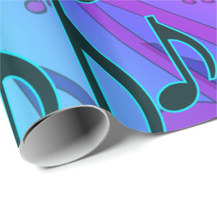 Drömlik Swirly för musikaliskt mönster musik no Presentpapper