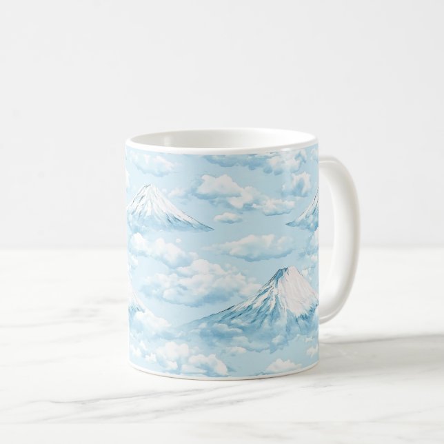 Drömlika snöberg - Mjukt blåvit Kaffemugg (Framsida höger)