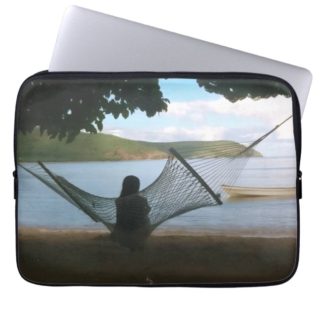Drömlikt Fiji-strandlandskap  Laptop Fodral (Framsidan)