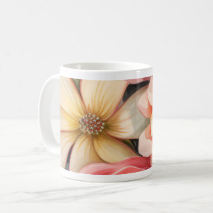 Drömlikt Mjukt Blommigt Abstrakt Estetiskt Klassis Kaffemugg