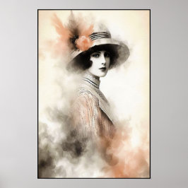 Drömlikt Retroporträtt av Elegans Poster
