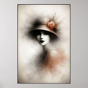 Drömlikt Retroporträtt av Elegans Poster