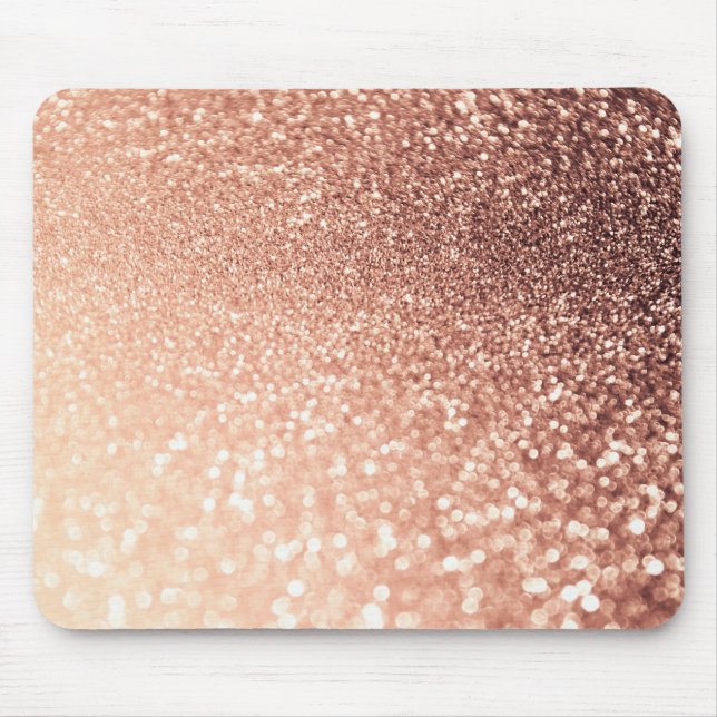 Drömlikt rosa guld- glitter - persika musmatta (Framsidan)