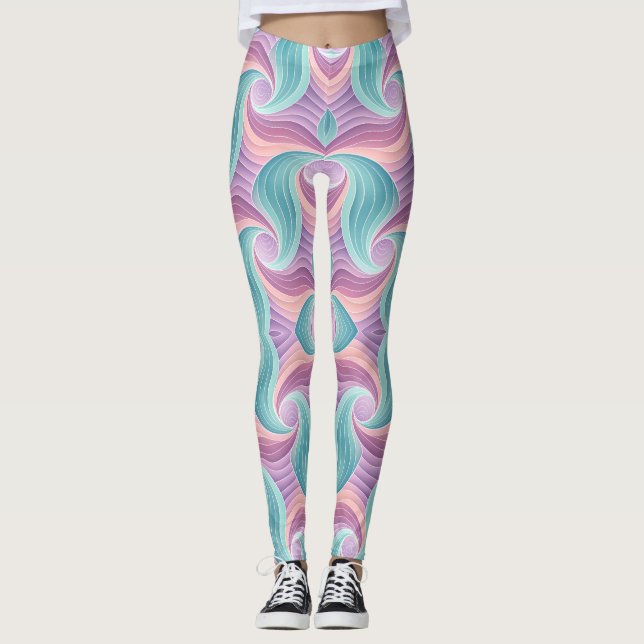 Drömlös flytande djupillusion | Sömlös mjuk Leggings (Framsida)
