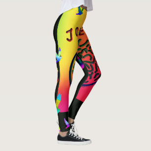 Drömm den svart jokeren för Mah Jongg damasker Leggings