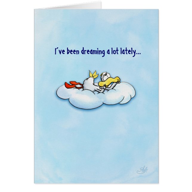 Drömma ankan: kärlek är det bäst! hälsningskort (Framsidan)